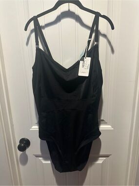 NWT Panache Isobel Black Swimsuit with Adjustable Straps 40G